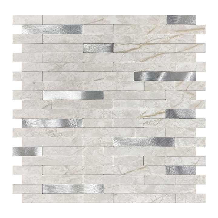 Gạch ốp tường PVC Composite, gạch mosaic bóc dán cho nhà bếp, ốp tường giả đá