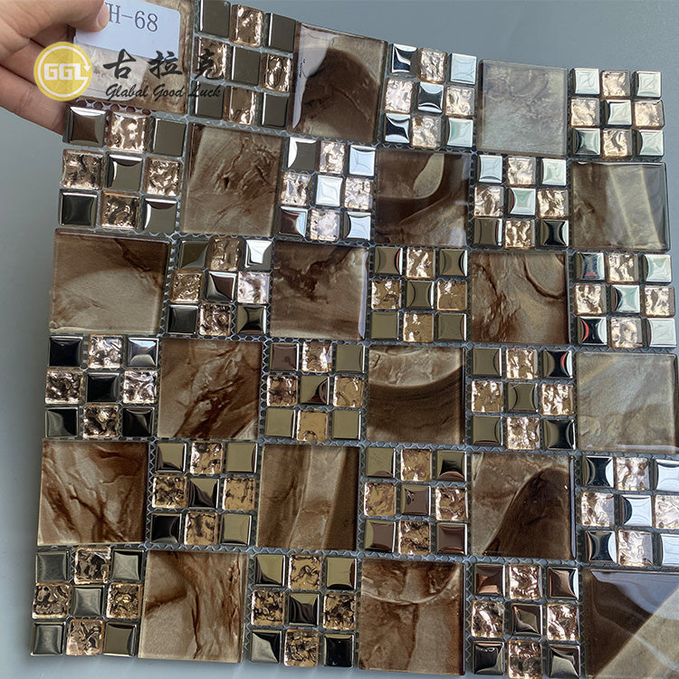 Gạch ốp tường mosaic gương kính pha lê sang trọng và tinh tế dùng để trang trí tường nội thất, phòng và hồ bơi