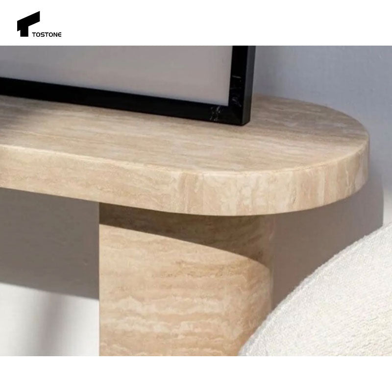 Tostone Nội thất phòng khách Bàn Console Đá Travertine Tự nhiên Lối vào