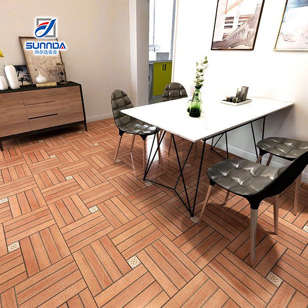 Gạch lát nền Porcelain Trung Quốc giả gỗ thô mộc chống trượt 60x60cm lát ngoài trời