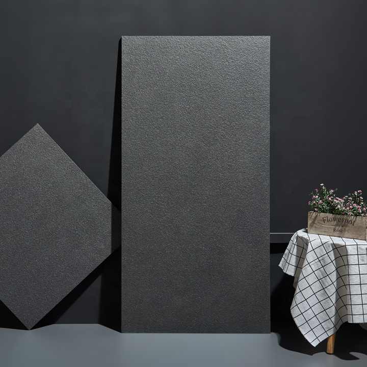 Gạch lát sàn sứ toàn thân màu đen chống trượt Phật Sơn Trung Quốc kích thước 60x120 cm