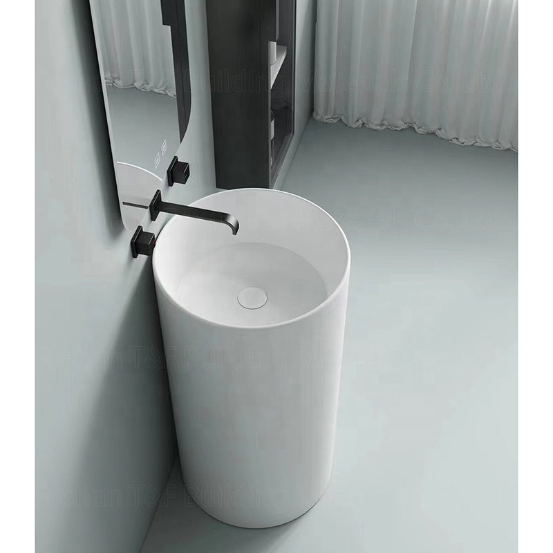 Chậu Rửa Đứng Gốm Sứ Liền Khối Cao Cấp Phòng Tắm