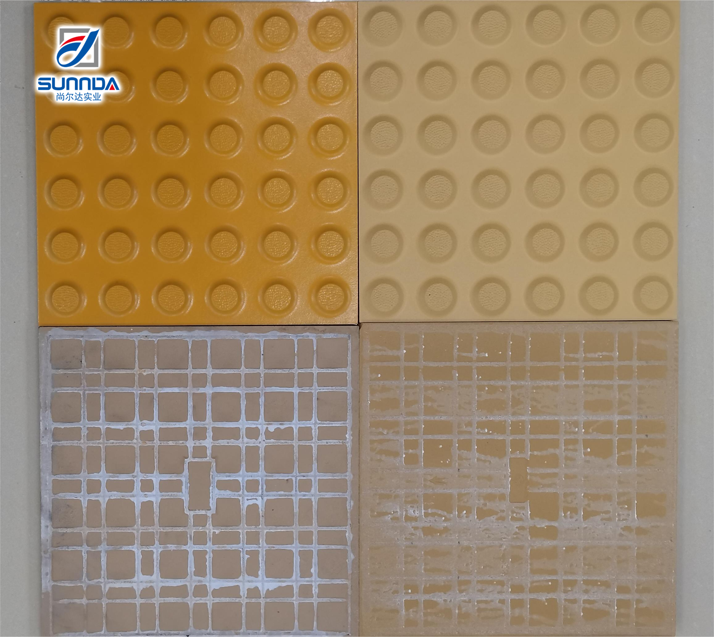 Gạch sứ lát đường dẫn hướng dạng sọc ngoài trời 300x300x15mm