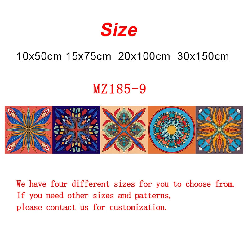 Gạch Dán Trang Trí Mandala Đa Màu Sọc Dán Tường Chống Thấm