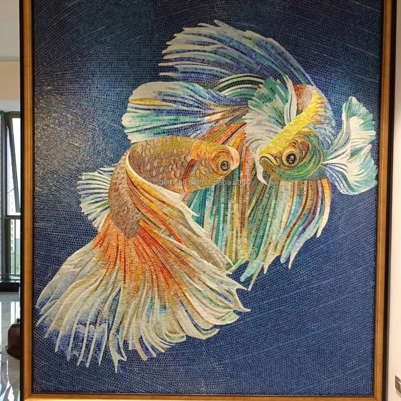 Tranh khảm kính thủ công trang trí tường khách sạn, phòng tắm cao cấp