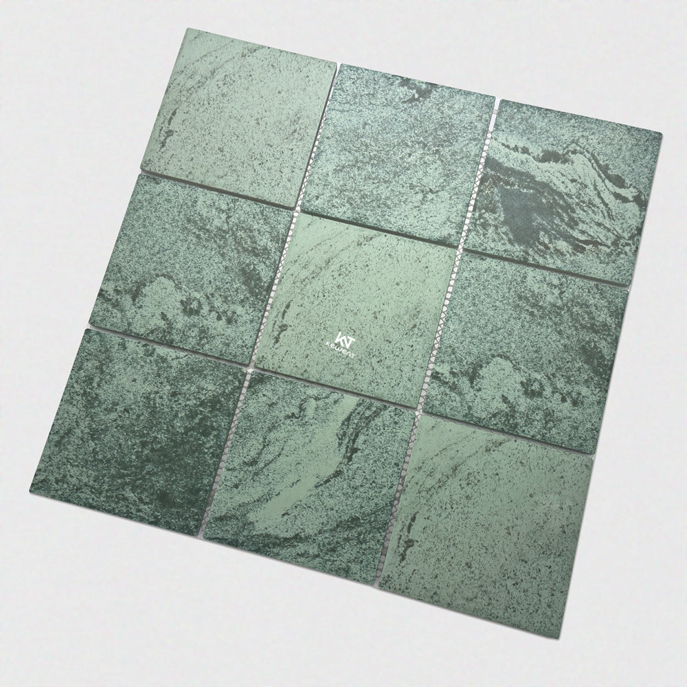 Gạch ốp tường bếp mosaic xanh lá gốm sứ