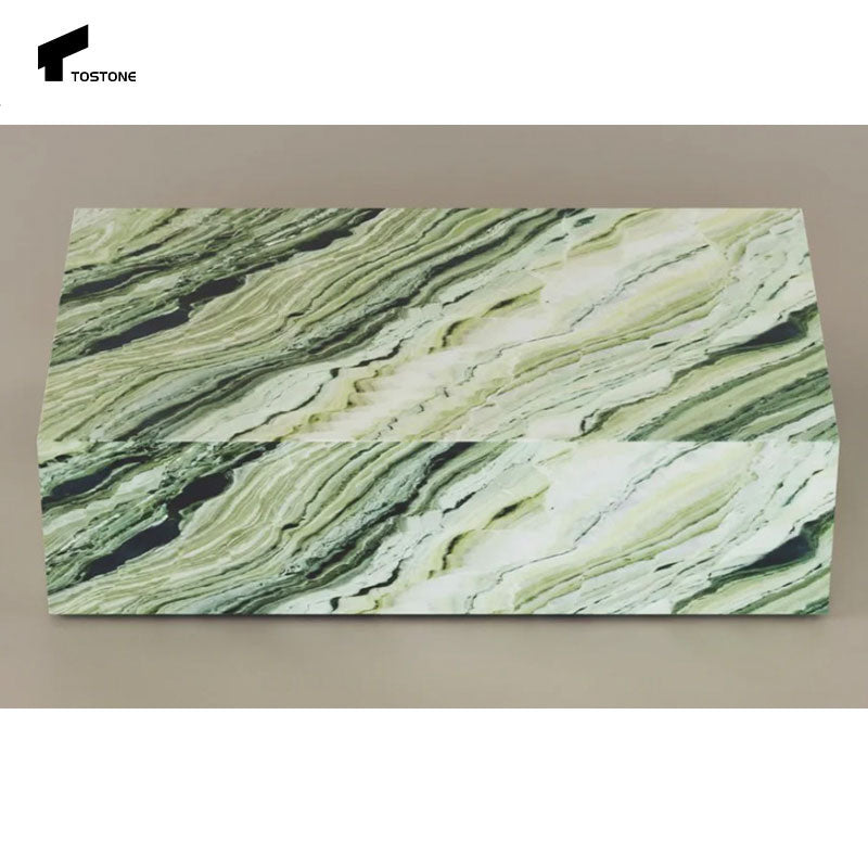 Tostone Nội thất phòng khách Bàn trà đôn đá cẩm thạch tự nhiên xanh lá trang trí nội thất nhà ở, biệt thự