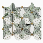 Mosaic Hoa Đá Tự Nhiên Trang Trí Bể Bơi Xanh