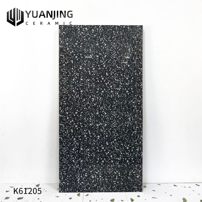 Gạch Sứ Bóng Họa tiết Terrazzo Tối giản Hiện đại 600x1200 Dùng cho Nhà hàng Khách sạn Homestay