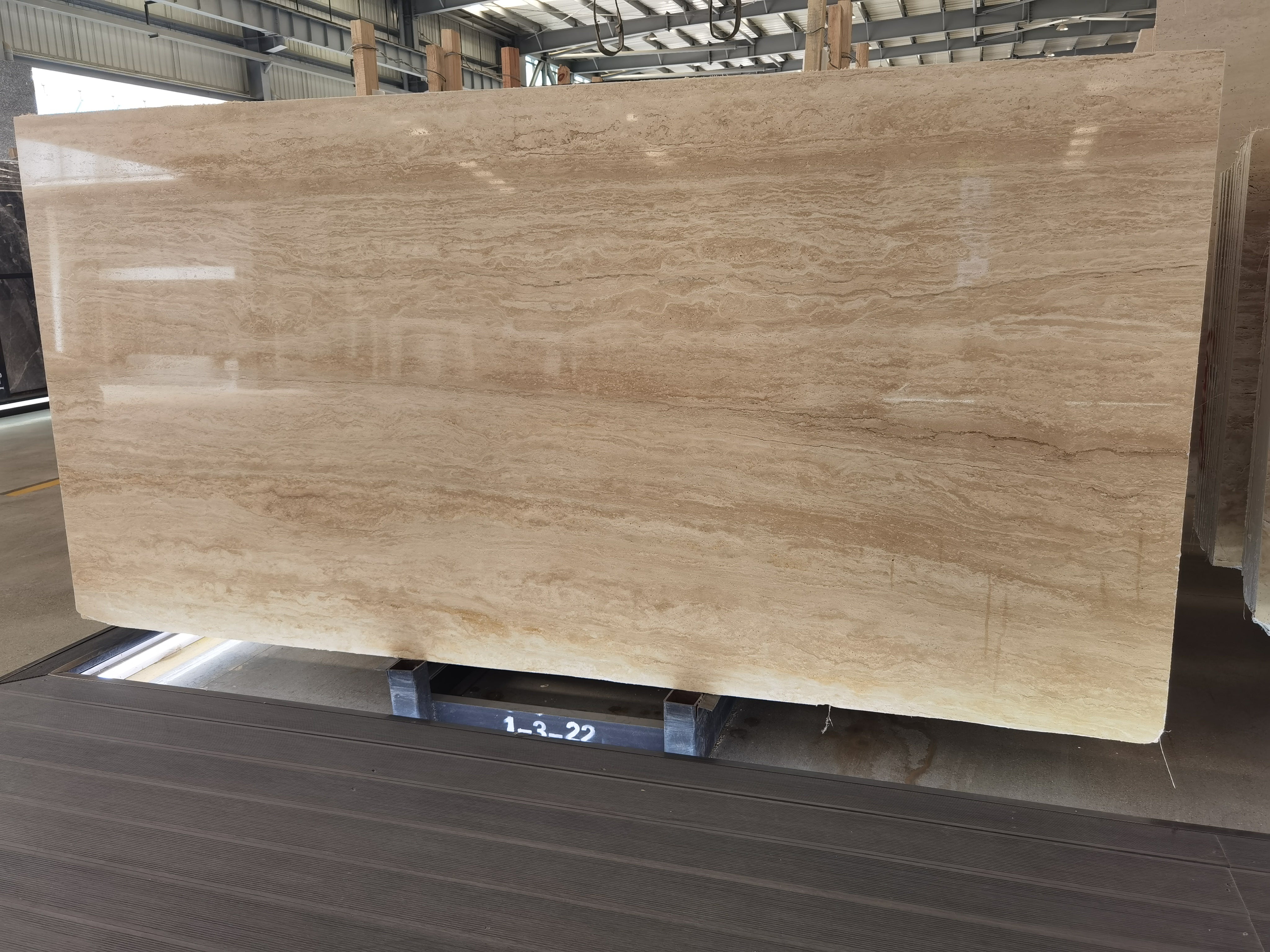 Đá vôi màu be lát sàn, tấm đá Travertine ốp tường