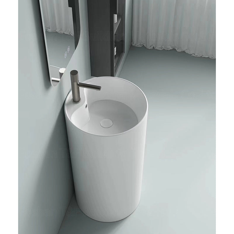 Chậu Rửa Đứng Gốm Sứ Liền Khối Cao Cấp Phòng Tắm