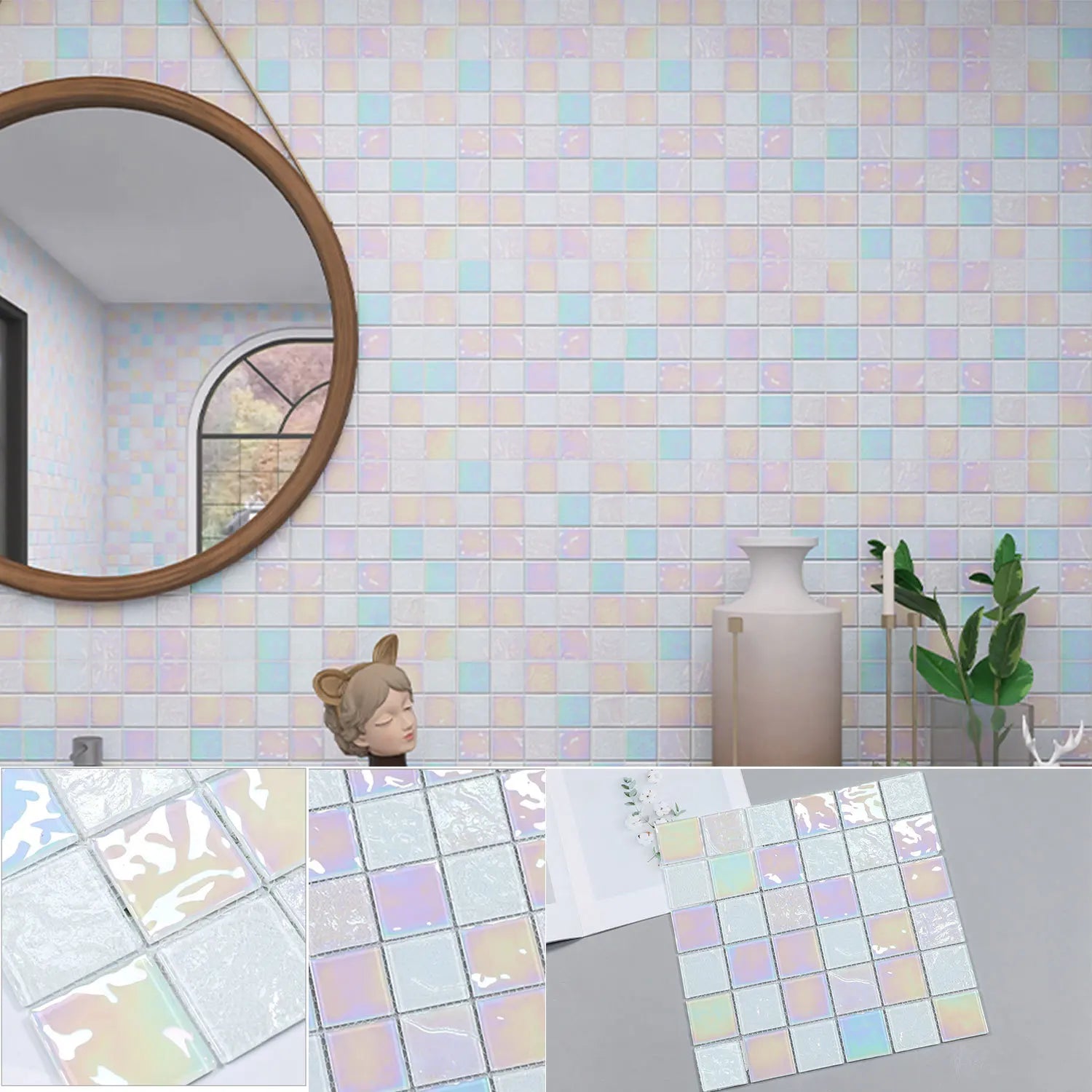 Gạch Mosaic Đá Hoa Văn Xanh Hiện Đại Cho Hồ Bơi, Bếp