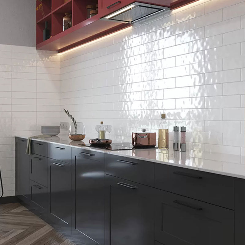 Sản phẩm hot mới nhất Gạch trang trí gốm sứ in phun bề mặt sóng kiểu Subway 75x300mm cho Nhà bếp và Phòng tắm