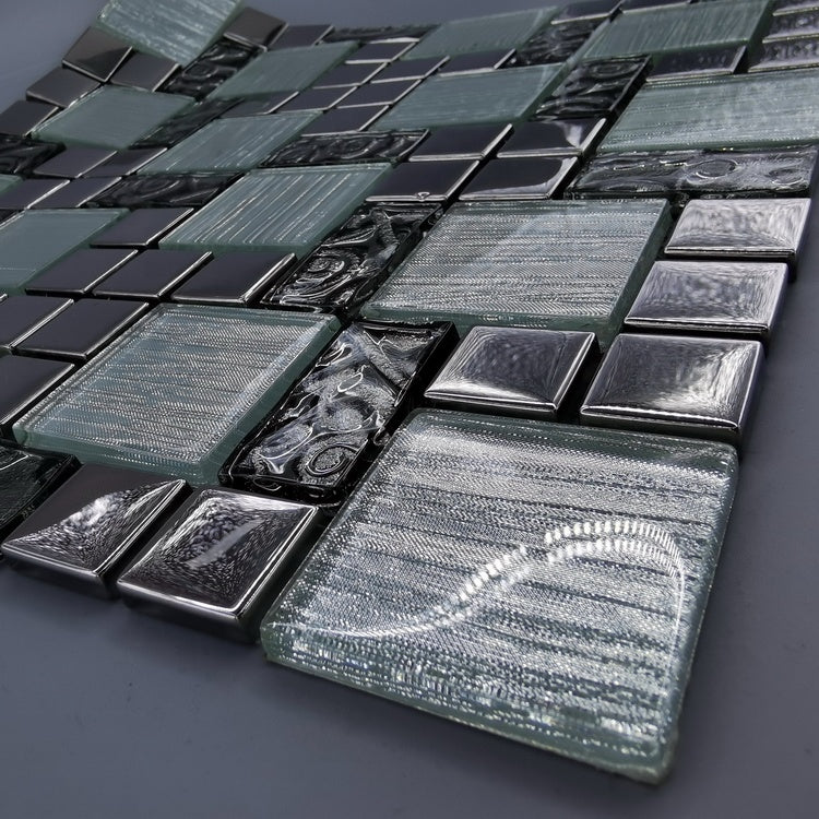 Gạch Mosaic Kính Hình Dạng Ngẫu Nhiên Phát Sáng 6mm Họa Tiết Tranh Khảm Trang Trí Dùng Cho Hồ Bơi Và Tường Nội Thất