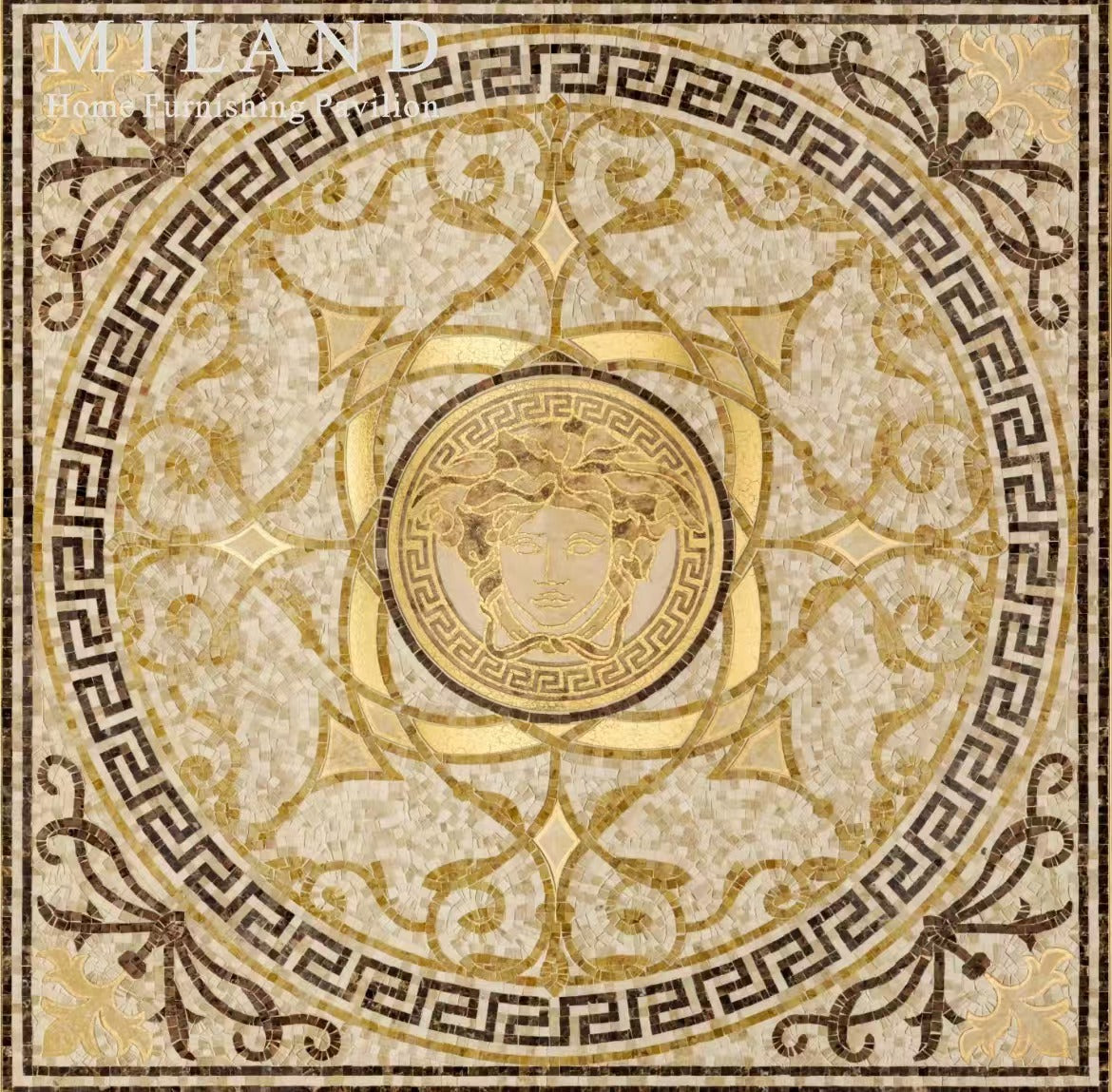 Gạch mosaic thủy tinh họa tiết tròn thủ công