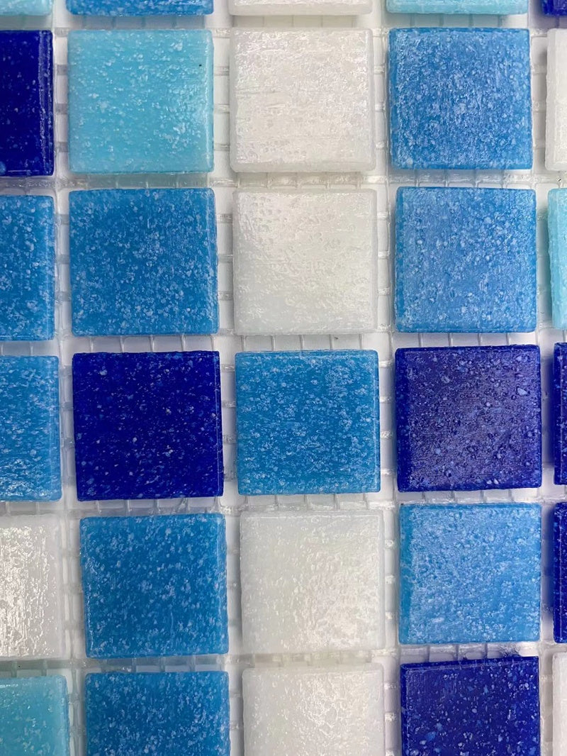 Gạch Mosaic Kính Nóng Chảy Màu Xanh Đại Dương Bán Chạy Từ Nhà Máy Dùng Lát Sàn Hồ Bơi, Sàn Và Tường Phòng Tắm