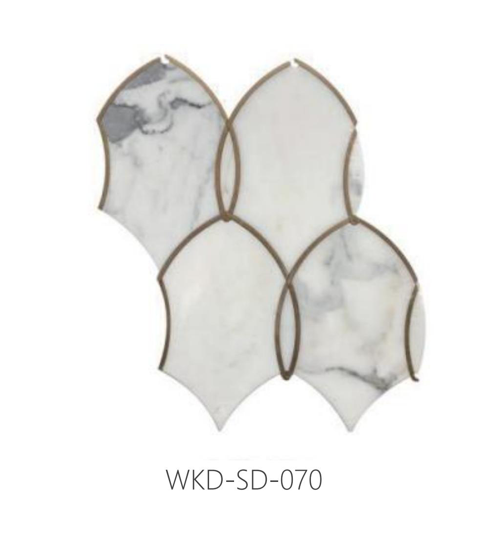 Gạch Mosaic Đá Cẩm Thạch Trang Trí Nghệ Thuật Sáng Tạo Cổ Điển Trắng 8MM cho Phòng Tắm
