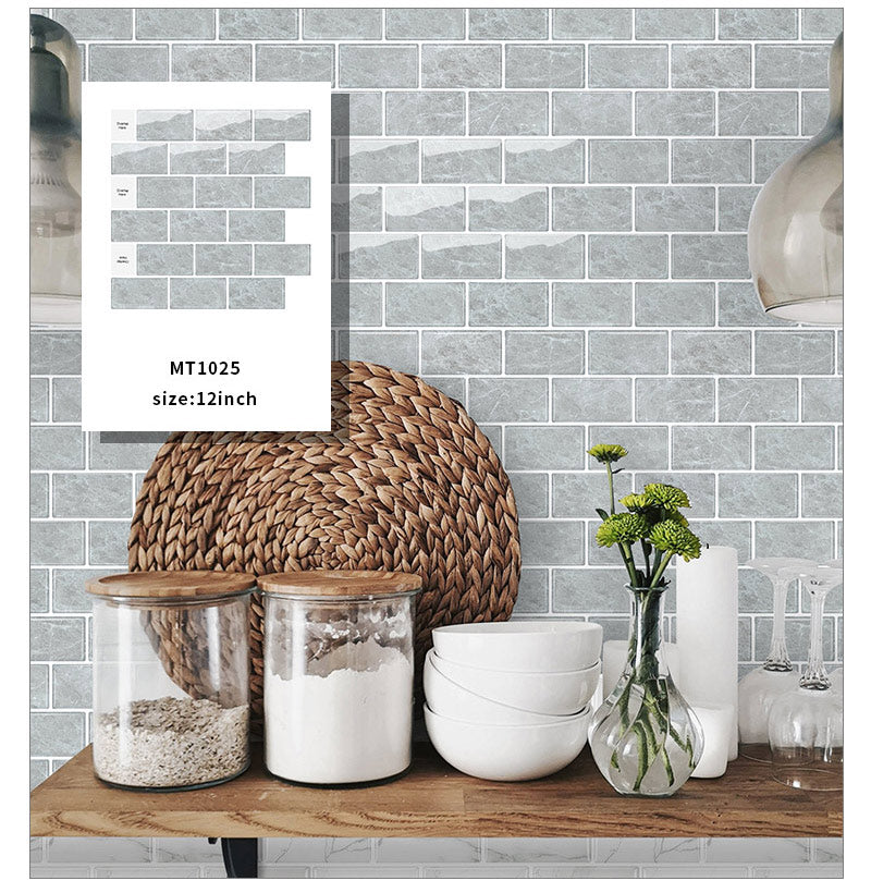 Giấy dán tường 3D JORUNNS bóc dán kiểu ốp chân tường cổ điển và gạch thẻ 12x12 inch