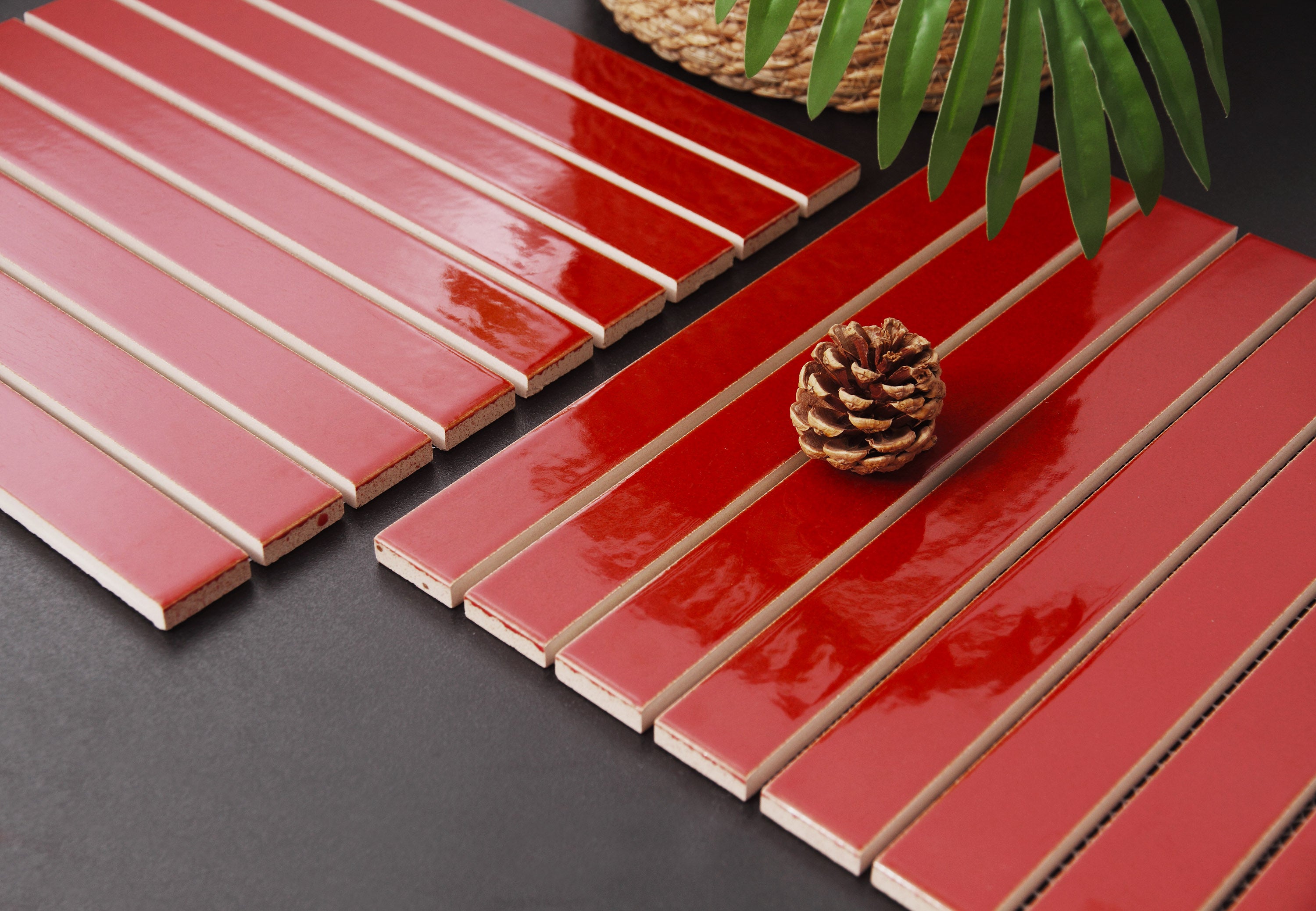 Gạch Ốp Tường Nội Thất Gốm Mosaic Hiện Đại Tối Giản Thanh Dài Nhỏ Vân Băng Cho Bếp, Phòng Tắm, Quầy Bar