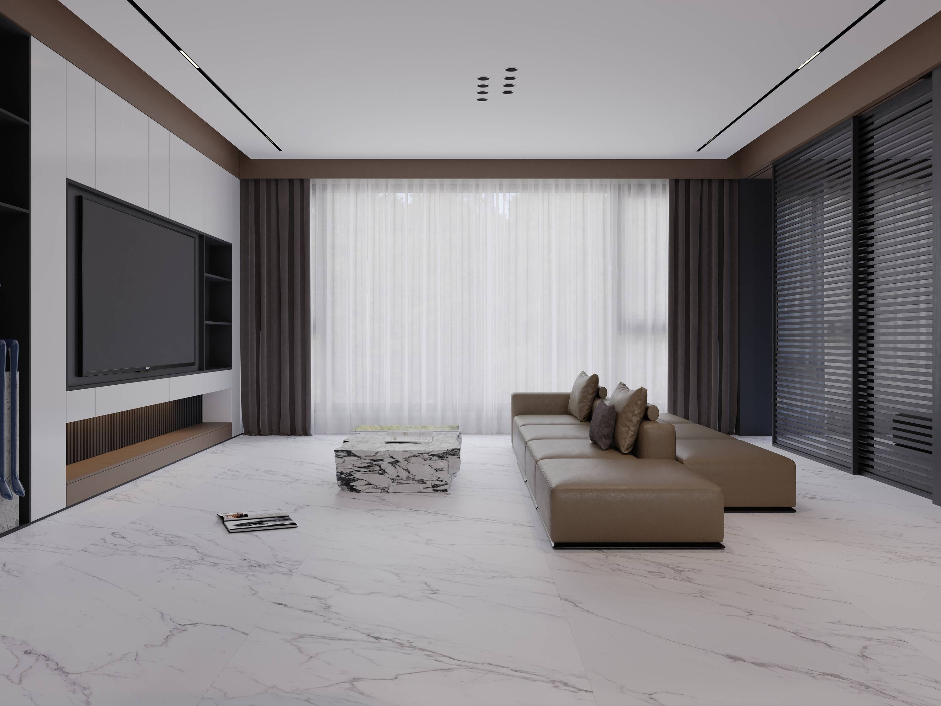 Tấm đá nung kết họa tiết trắng trang trí nội thất