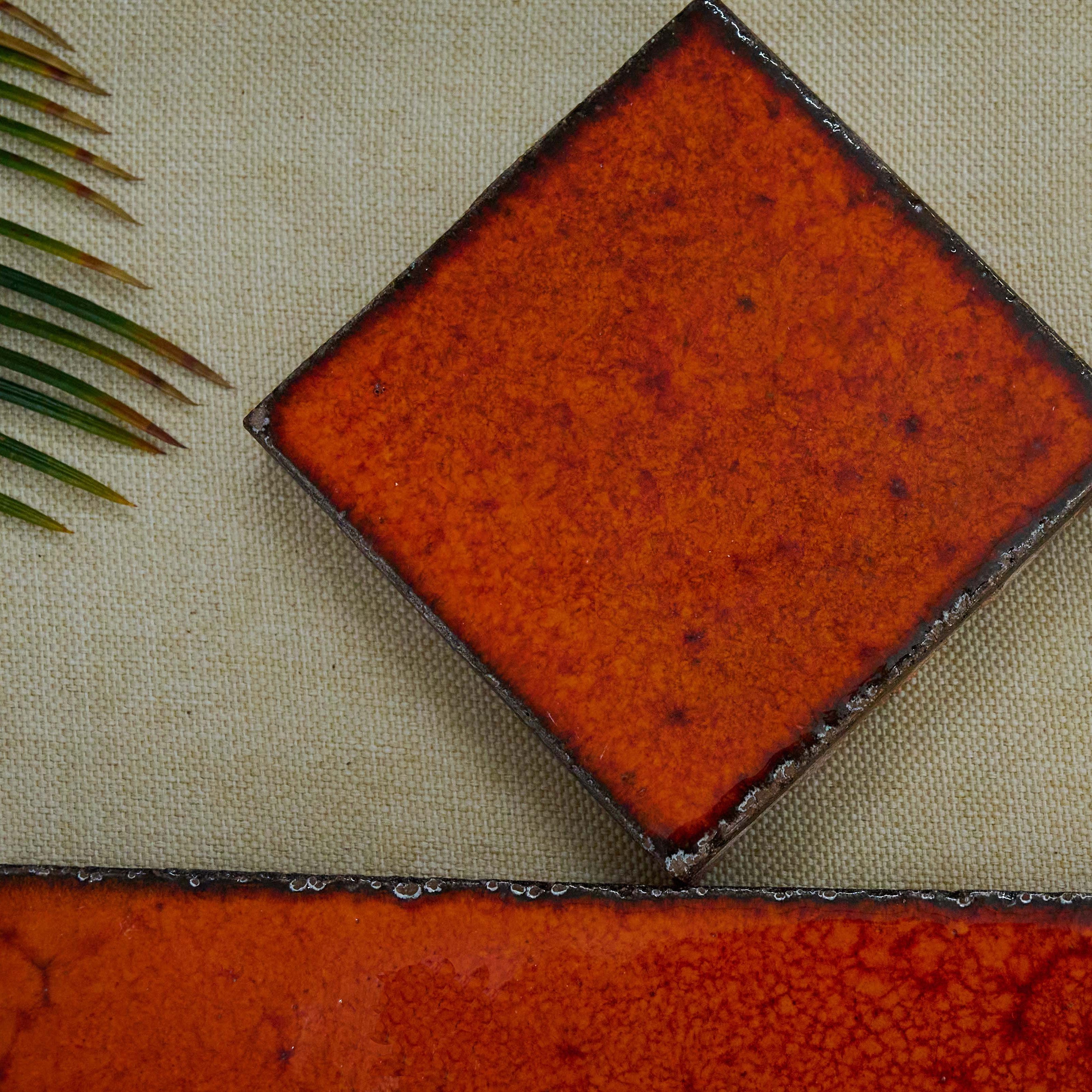 Gạch Tùy Chỉnh Đỏ Cam 10x10cm Trang Trí Gạch Ốp Tường Bếp và Phòng Tắm, Gạch Cổ Điển Sang Trọng 6 inch Ốp Tường Nhà Hàng Khách Sạn