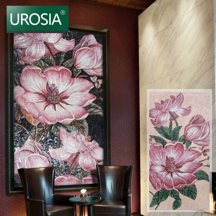 Tranh Tường Gạch Mosaic Nghệ Thuật Họa Tiết Hoa Hình Huy Chương Dành Cho Các Dự Án Khách Sạn Và Spa