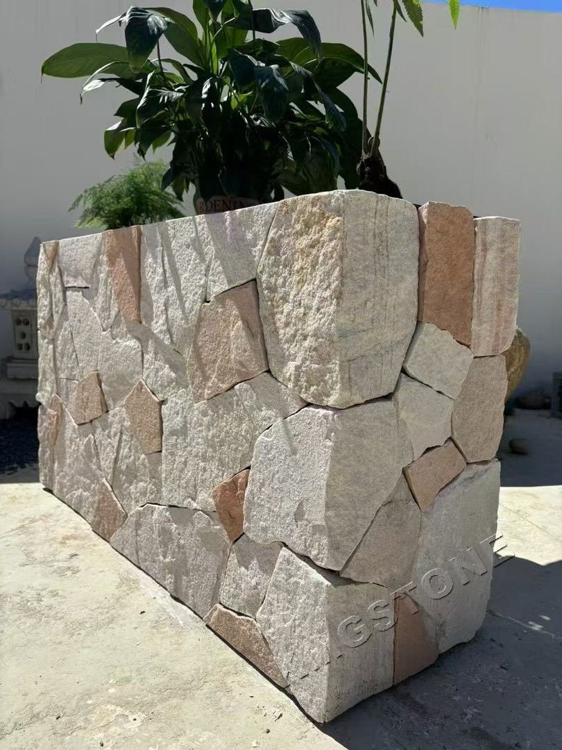 Tấm ốp đá vôi tự nhiên hiện đại, bề mặt chẻ kiểu đá phiến dạng tấm, kháng axit chống xói mòn, dùng cho tường ngoại thất biệt thự