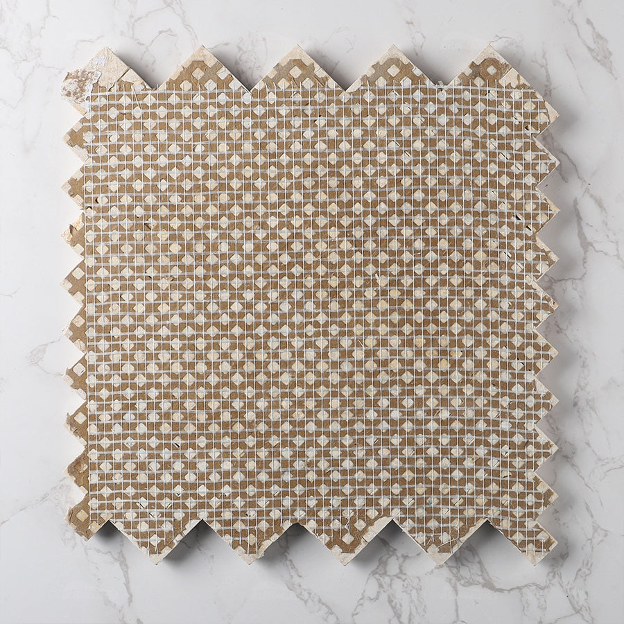 Gạch khảm đá tự nhiên mài phun nước Bluwhale Tile xưởng Phật Sơn 1x2 inch kiểu xương cá