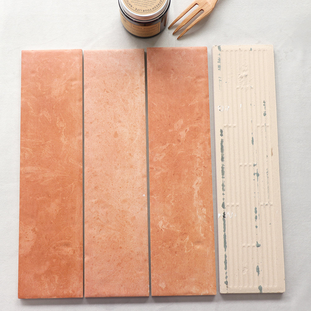 Gạch thẻ ốp tường men sứ hiệu ứng thủ công mộc mạc