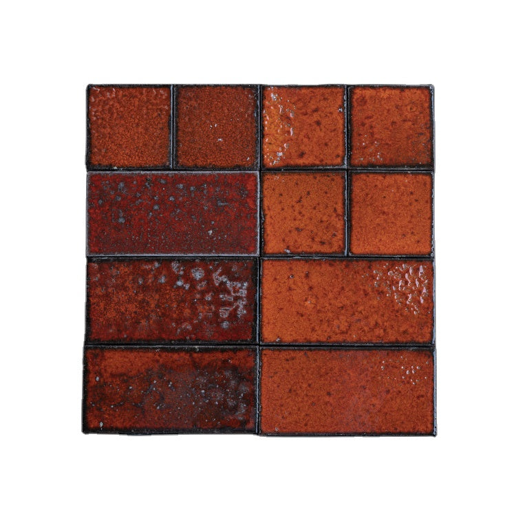 Gạch Tùy Chỉnh Đỏ Cam 10x10cm Trang Trí Gạch Ốp Tường Bếp và Phòng Tắm, Gạch Cổ Điển Sang Trọng 6 inch Ốp Tường Nhà Hàng Khách Sạn