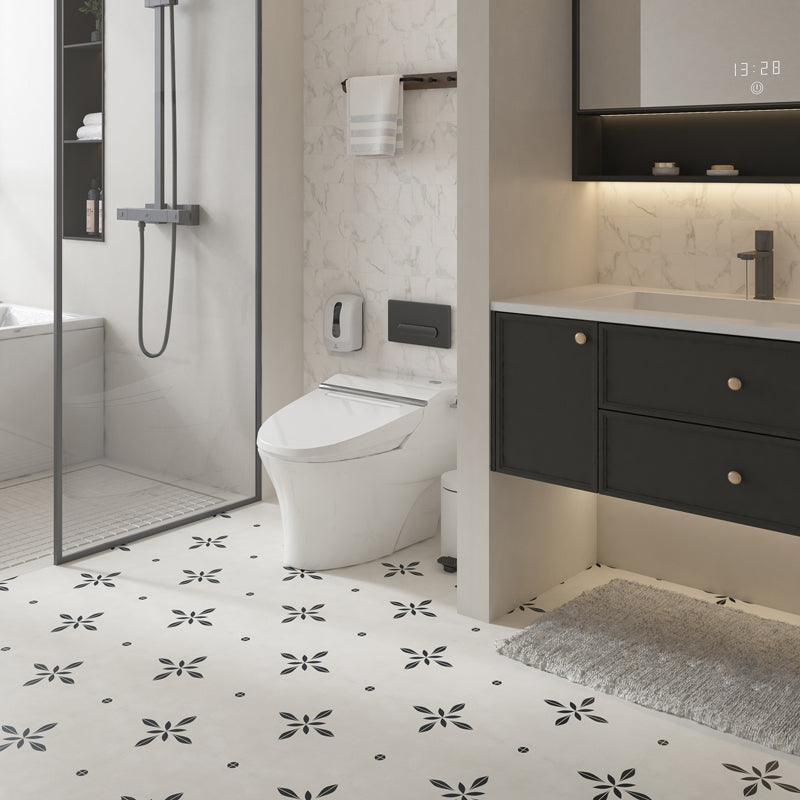 Gạch gốm sứ họa tiết hoa bề mặt mờ dùng cho sàn, tường phòng khách, phòng tắm, nhà bếp, phòng ăn, trung tâm thương mại - Gạch ốp tường và lát sàn nội thất