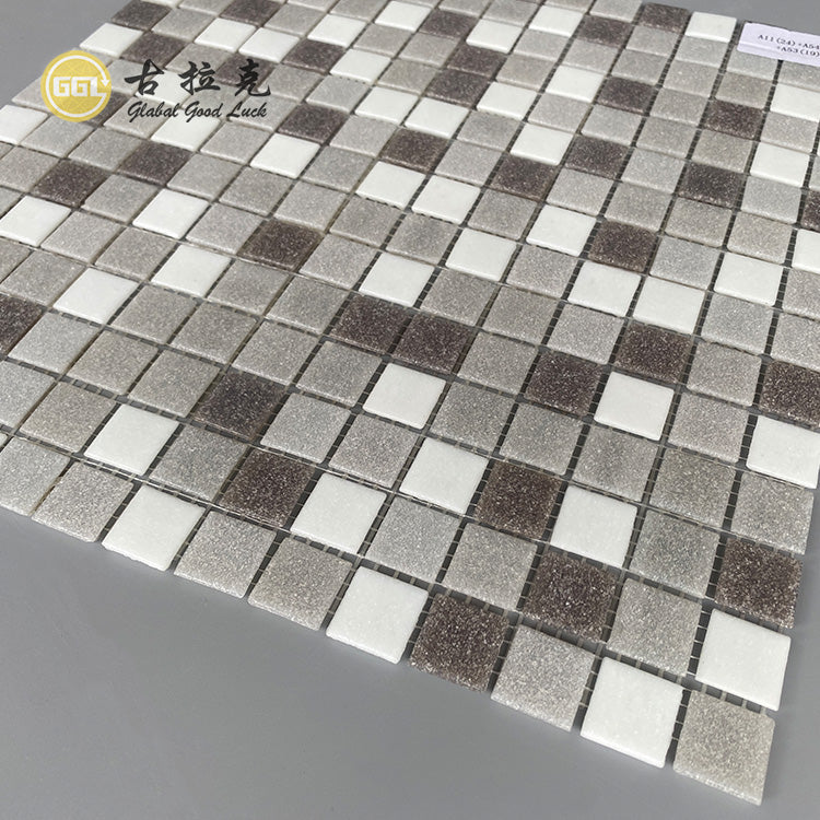 Gạch Mosaic Thủy Tinh Xám Hiện Đại Tinh Tế Dùng Cho Hồ Bơi