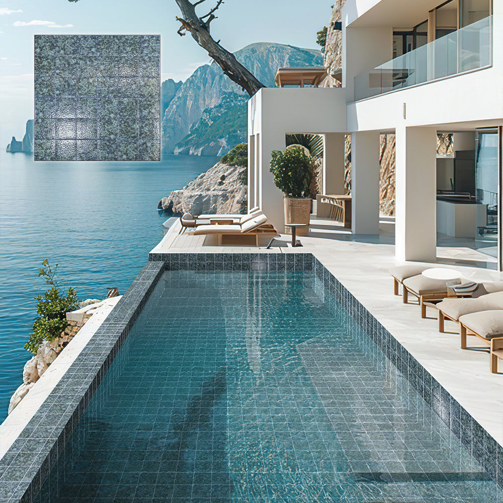 Gạch Mosaic Sứ Vuông Hồ Bơi Kháng Khuẩn Chống Trượt Kháng Axit Chống Mài Mòn Ngoại Thất Thiết Kế Hiện Đại Đá