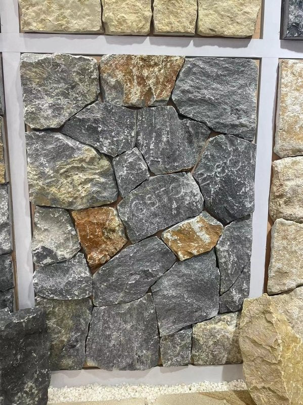 Tấm ốp đá vôi tự nhiên hiện đại, bề mặt chẻ kiểu đá phiến dạng tấm, kháng axit chống xói mòn, dùng cho tường ngoại thất biệt thự