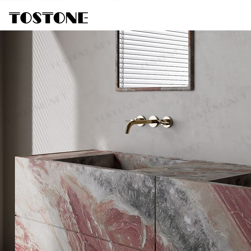 Tostone Bàn trang điểm sang trọng bằng đá cẩm thạch đỏ Monica bền bỉ cao cấp