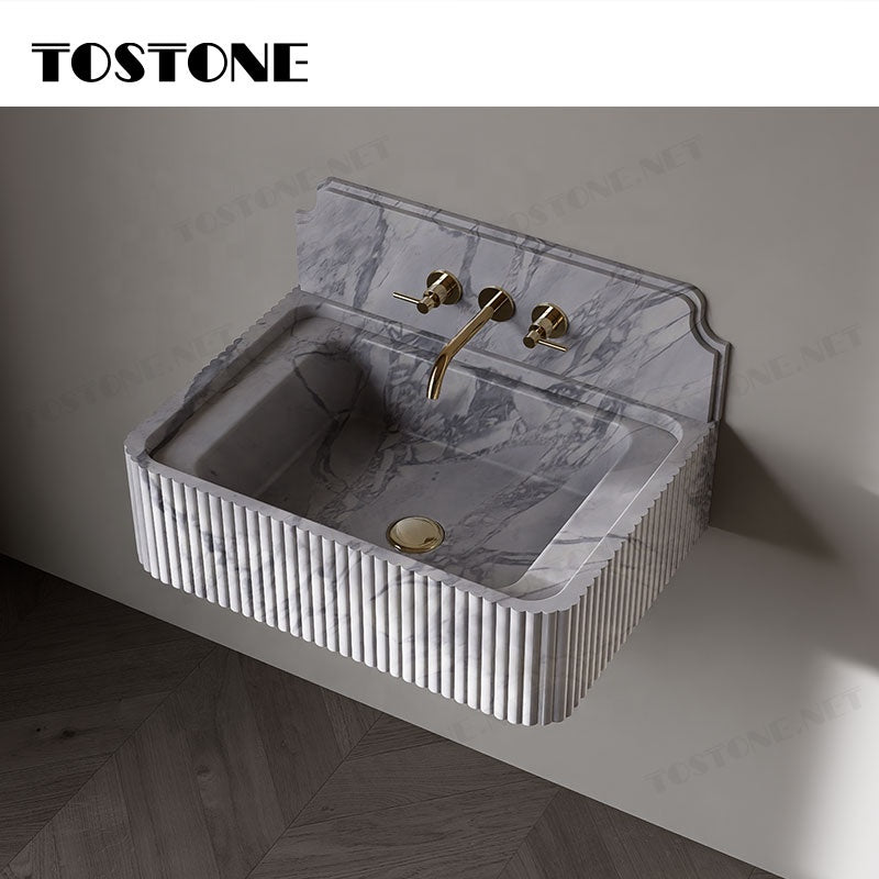 ###Tostone Bồn Rửa Cẩm Thạch Xám Tự Nhiên