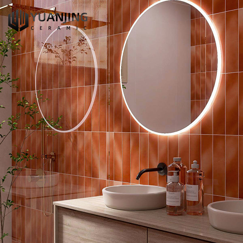 Gạch sứ ốp tường thủ công tráng men bóng lồi lõm phong cách Retro bếp phòng tắm