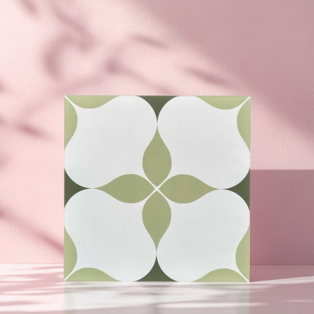 Gạch Porcelain Phong cách Đồng quê Cổ điển Hoa văn Mờ Nhám 400x400mm Ốp Lát Sàn Tường Trang Trí Chống Trượt