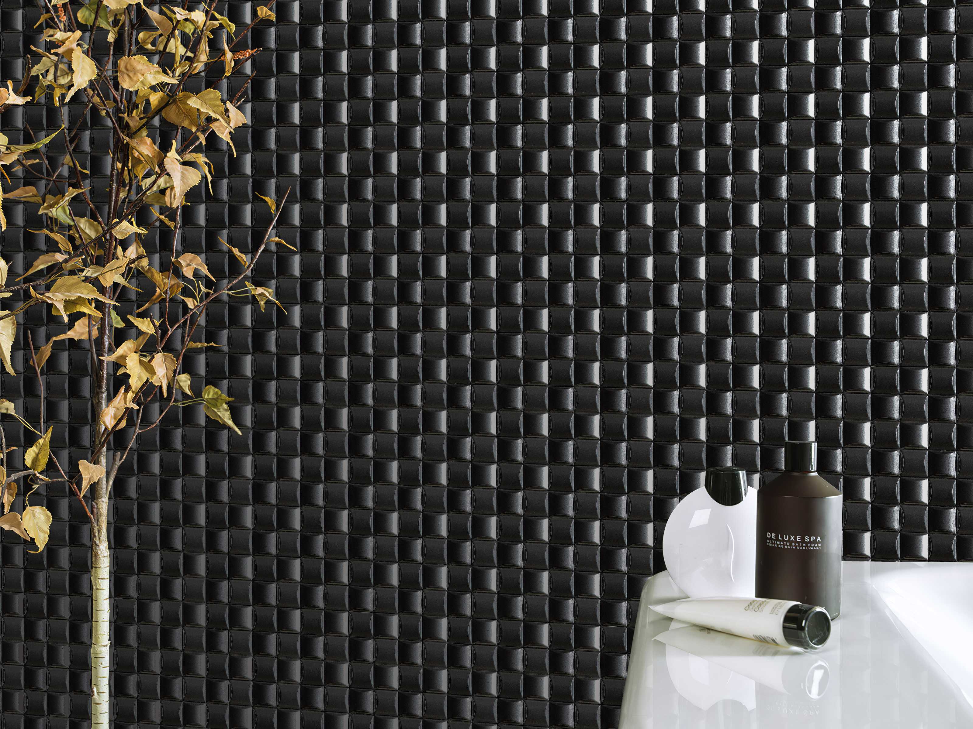 Chất lượng cao cấp Thỏ Trắng 30.4x30.4mm Dày 9mm Gạch Mosaic Gốm sứ Men pha lê ánh kim Chống trượt Bền Phòng tắm hiện đại