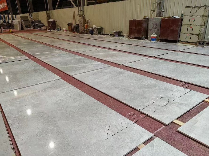 KMGSTONE Đá cẩm thạch xám tùy chỉnh, hiện đại, đánh bóng, bền, chống thấm nước, sàn và tường bếp, phòng ăn, khách sạn