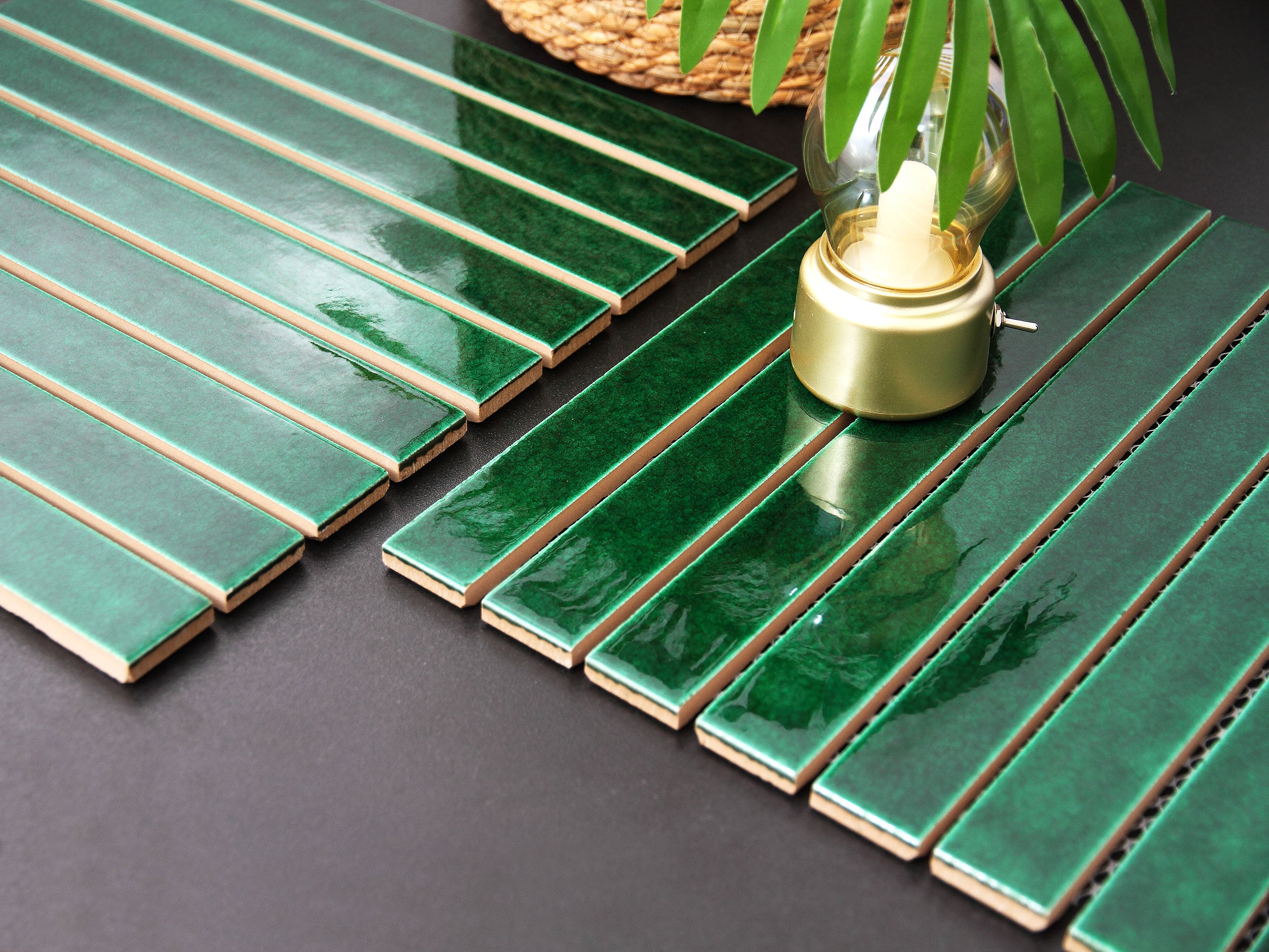 Gạch Ốp Tường Nội Thất Gốm Mosaic Hiện Đại Tối Giản Thanh Dài Nhỏ Vân Băng Cho Bếp, Phòng Tắm, Quầy Bar