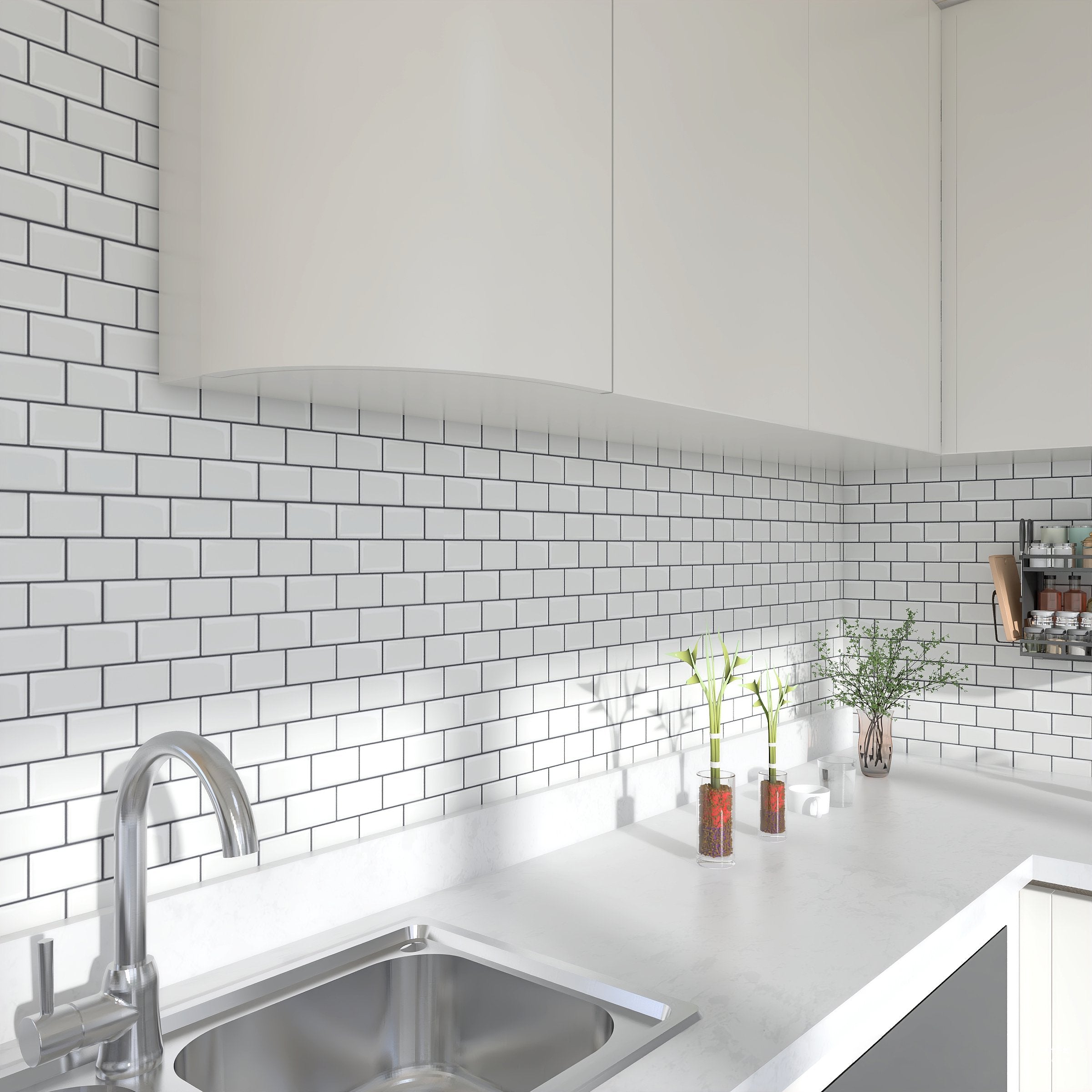 Gạch dán tường mosaic ốp bếp nâng cấp, tự dính 12x12 inch cho bếp và phòng tắm