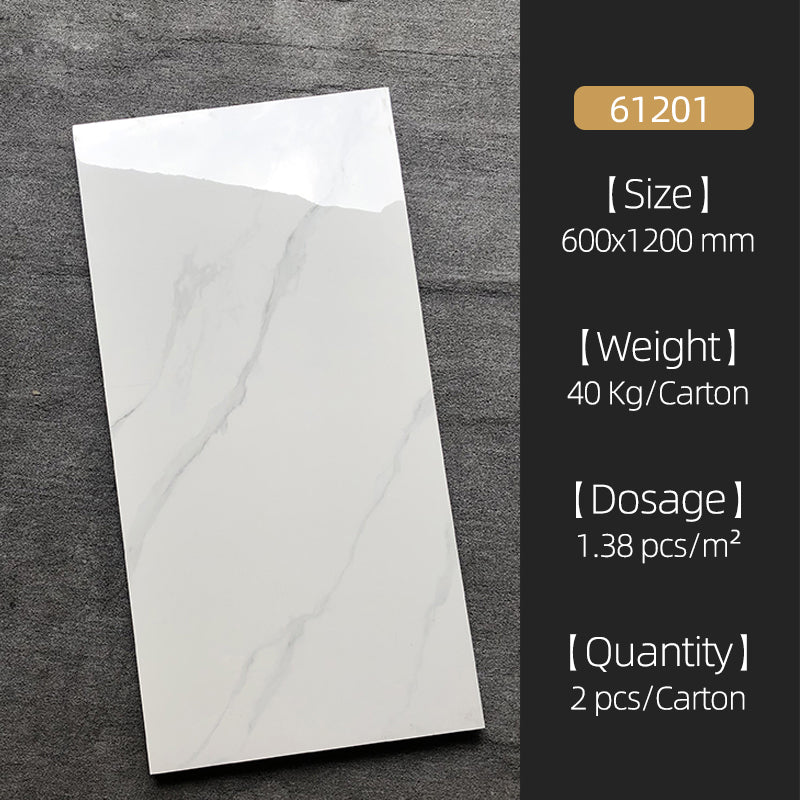 Gạch lát sàn Porcelain vân đá cẩm thạch Calacata Xám sang trọng, độ bóng cao 600x1200mm