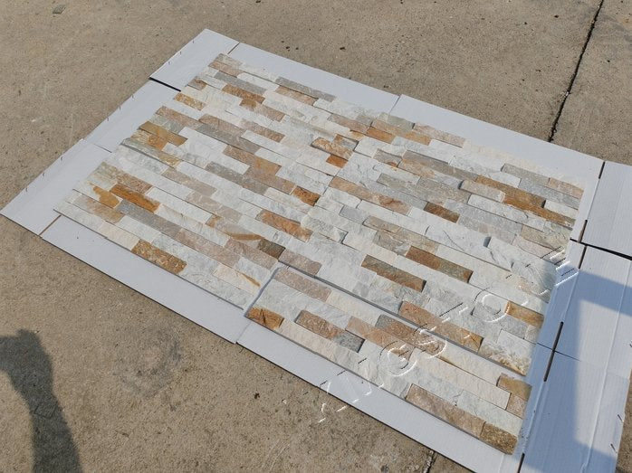 Gạch ốp tường đá Quartzite vàng mật ong, hiện đại tự nhiên, chất lượng cao, kiểu đá gờ, kháng axit, giá cạnh tranh.