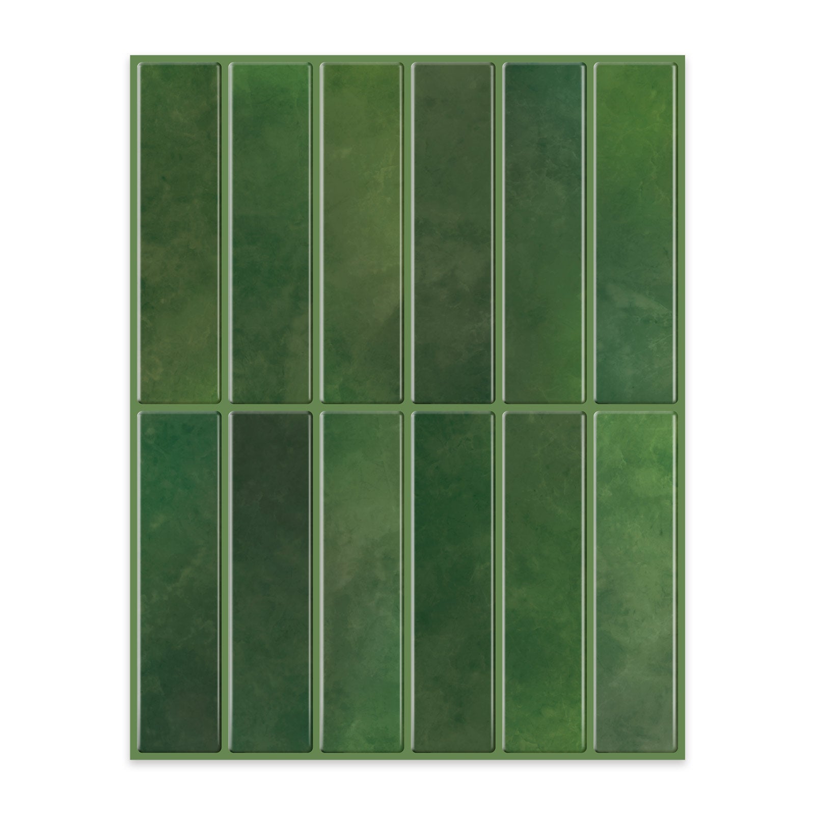 Jorunns Gạch ốp tường bóc dán 3D Vinyl Mosaic màu xanh lá dạng tấm cho phòng tắm, bếp khách sạn kiểu Châu Âu