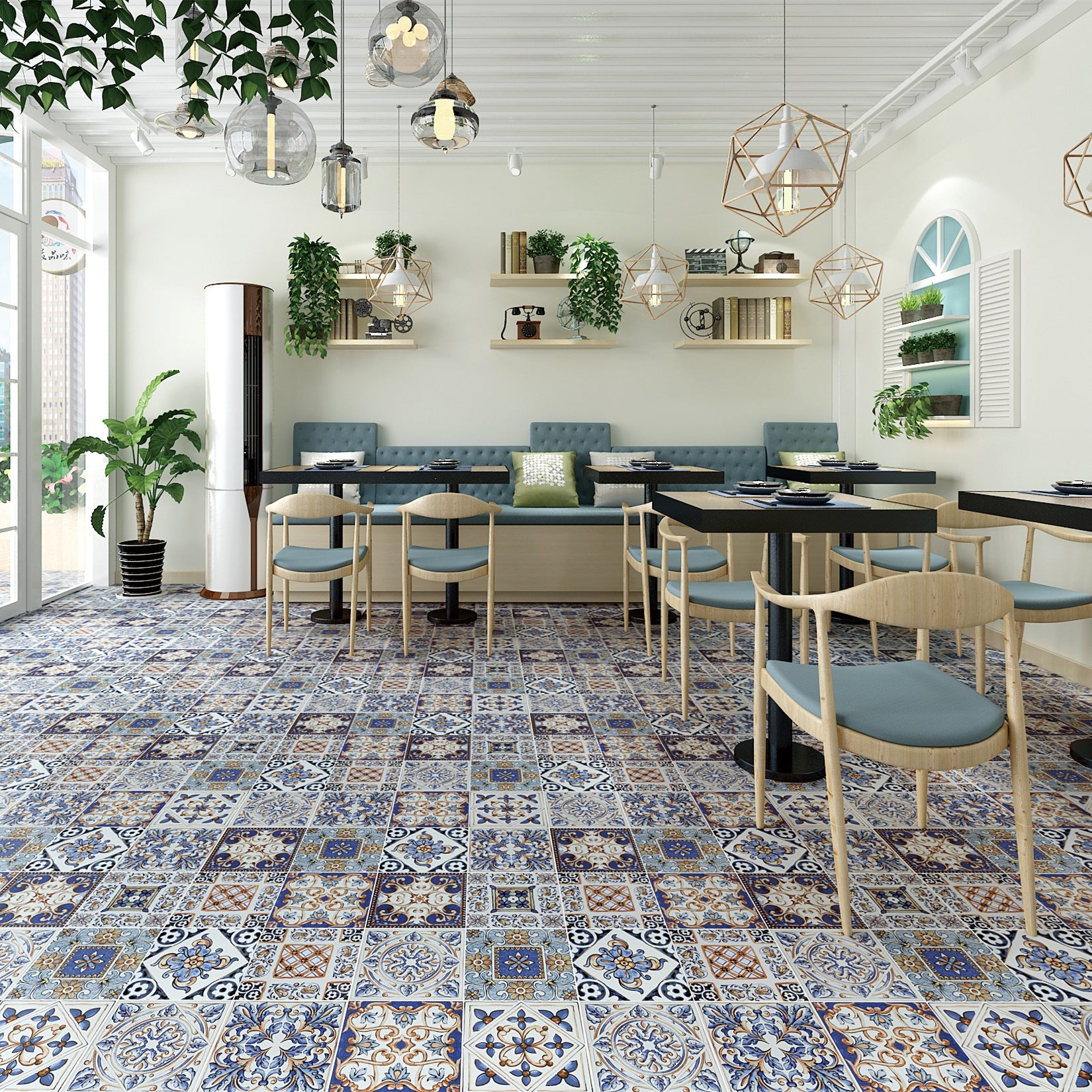 Gạch thẻ phong cách Châu Âu họa tiết hoa đa dạng ốp tường lát sàn nội thất phòng ngủ phòng khách, bán sỉ nhà máy