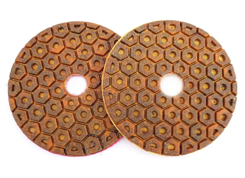 RIJILEI 4 Inch Super Diamond Polishing Pads 6 Steps Copper Metal Bond Wet Polishing Pad for Granite Marble Stone Grinding Discs
