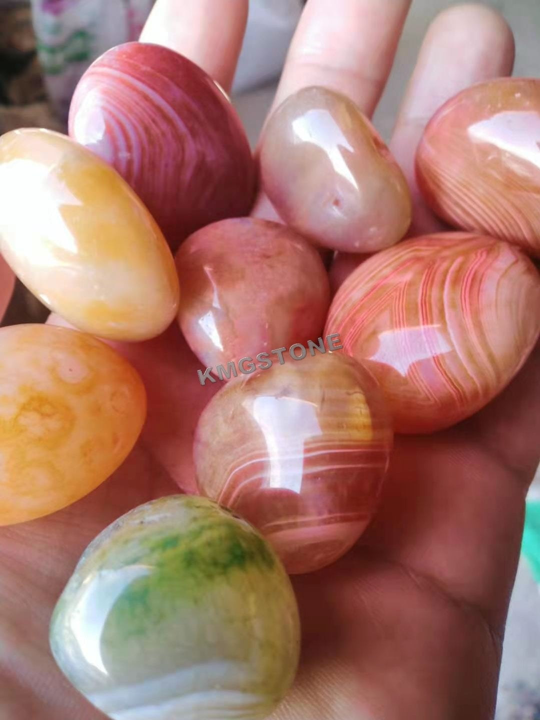 Đá Cuội và Sỏi Mã Não Tự Nhiên Đánh Bóng, Màu Sắc Đá Bán Quý, Trang Trí Bể Cá và Cảnh Quan Biệt Thự & Công Viên