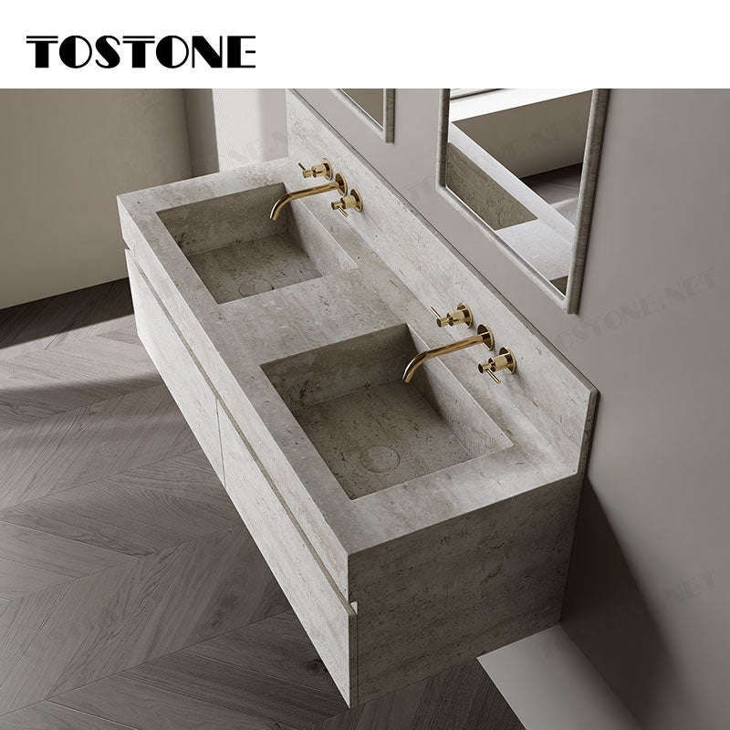 Tostone Đá Travertine Trắng Ghép Nội Thất Cao Cấp