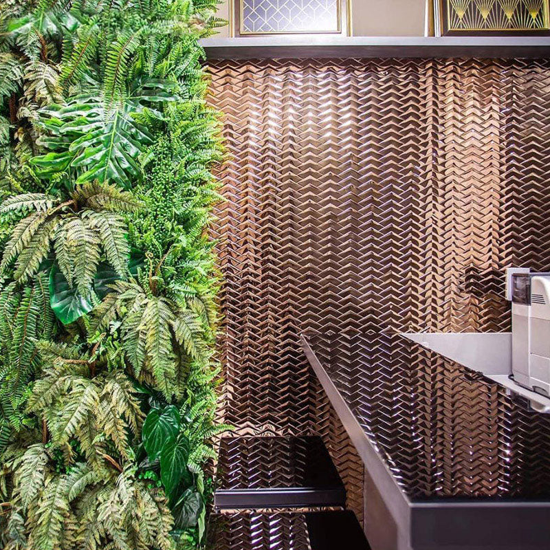 Gạch Mosaic Kim Loại Thép Không Gỉ Màu Vàng Hồng Hình Mũi Tên 3D Đặc Biệt Để Trang Trí Tường Phòng Tắm